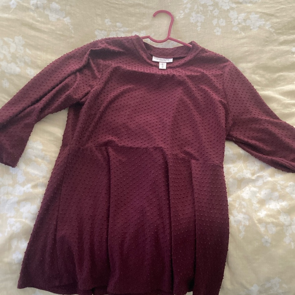 Burgundy Textured Maternity Top